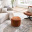 Regeani 57.5cm Round Upholstered Pouf Ottoman Mid Century Modern Standard Footstool Accent Seat-15429562