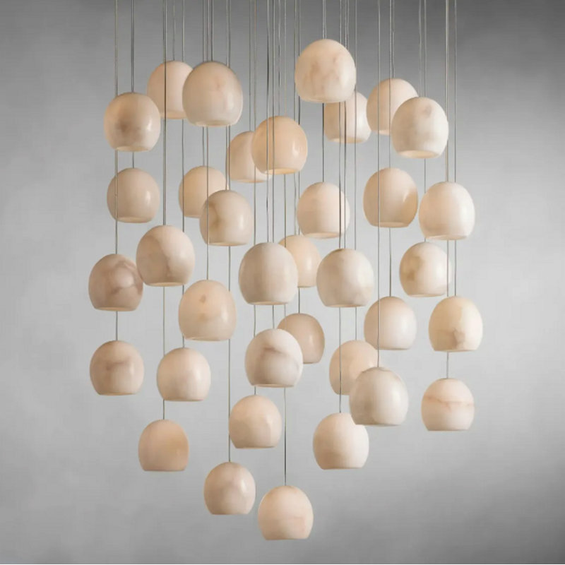 Alabaster Maeva Round Chandelier 33'' Dia