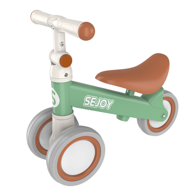 Toddler Ride-On Toy Walking Balance Tricycle with Adjustable Handlebar, Green
