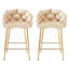Ensemble de 2 tabourets de comptoir 28 po avec cadre en fer, dossier et coussin souples, repose-pieds 28 po.-463548306