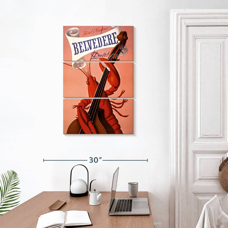 Ketti Lobster Playing Cello, 32" H x 20" W