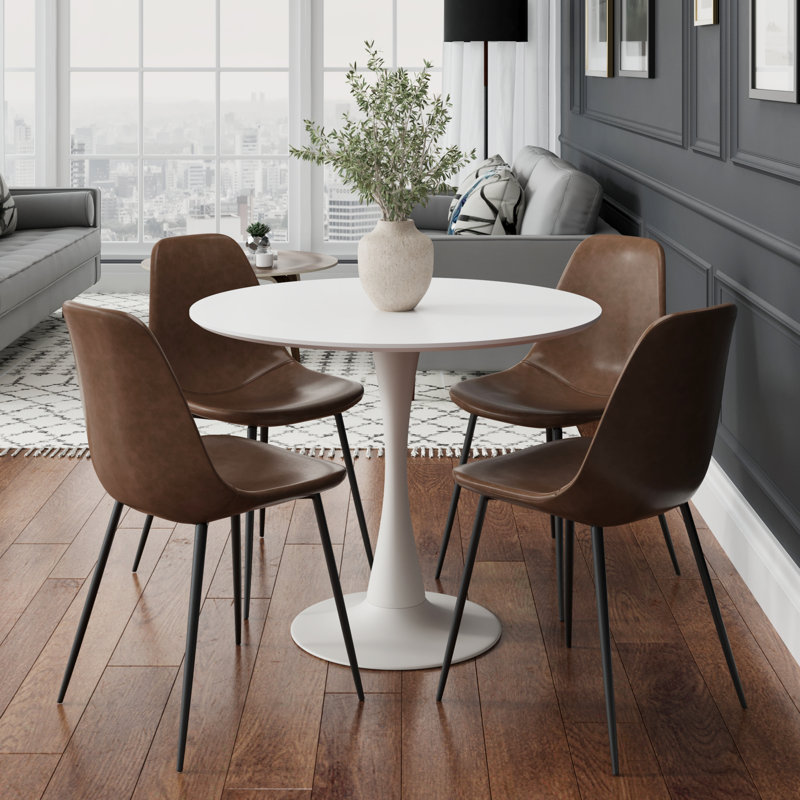 Table de salle à manger à piédestal 36 po Imperial, Blanc