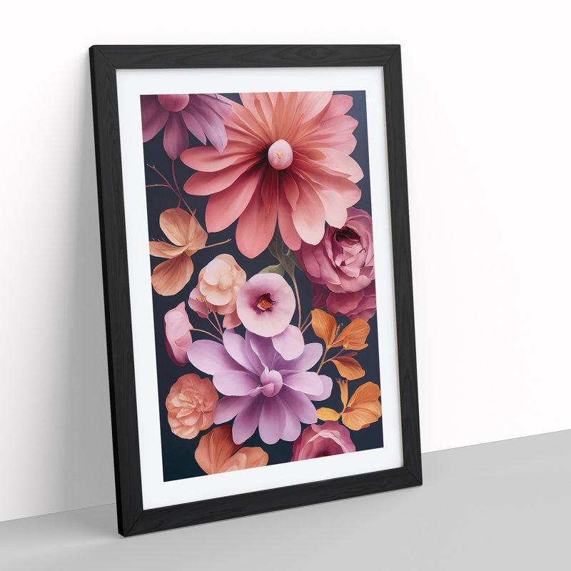 Many Pretty Flowers - Framed Print, Black, 64cm H x 46cm W