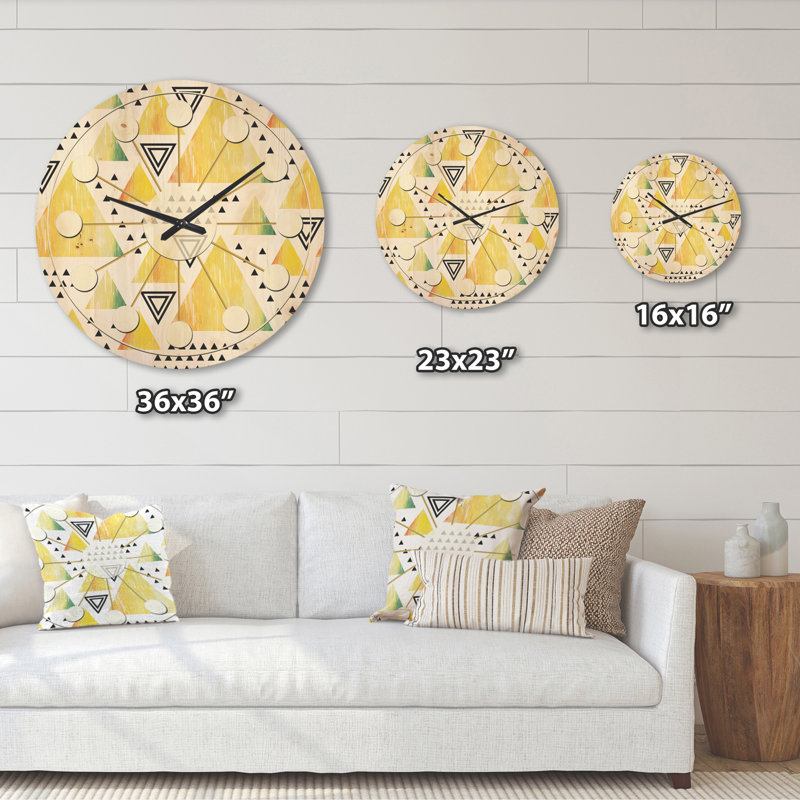 Horloge murale triangulaire en bois IV, Grand