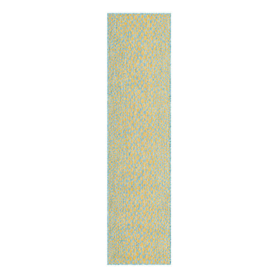 Animal Print Machine Woven Polypropylene Indoor / Outdoor Area Rug in Yellow