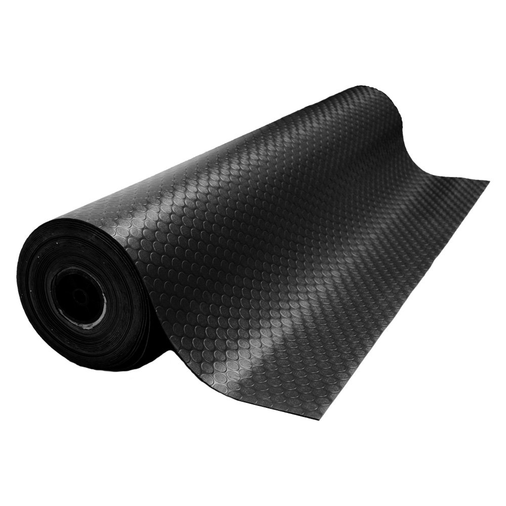 Coin Grip 4 x 15 (ft.) Garage Flooring Roll in Dark Gray Rubber-Cal, Inc. 