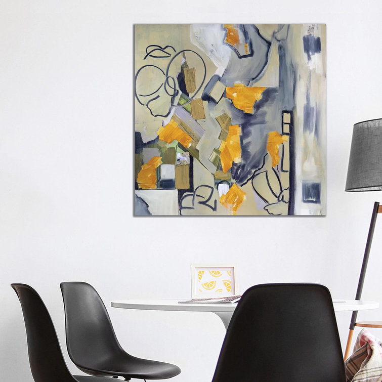Seated Figures In Urban Landscape II by Pamela Staker - Painting on Canvas