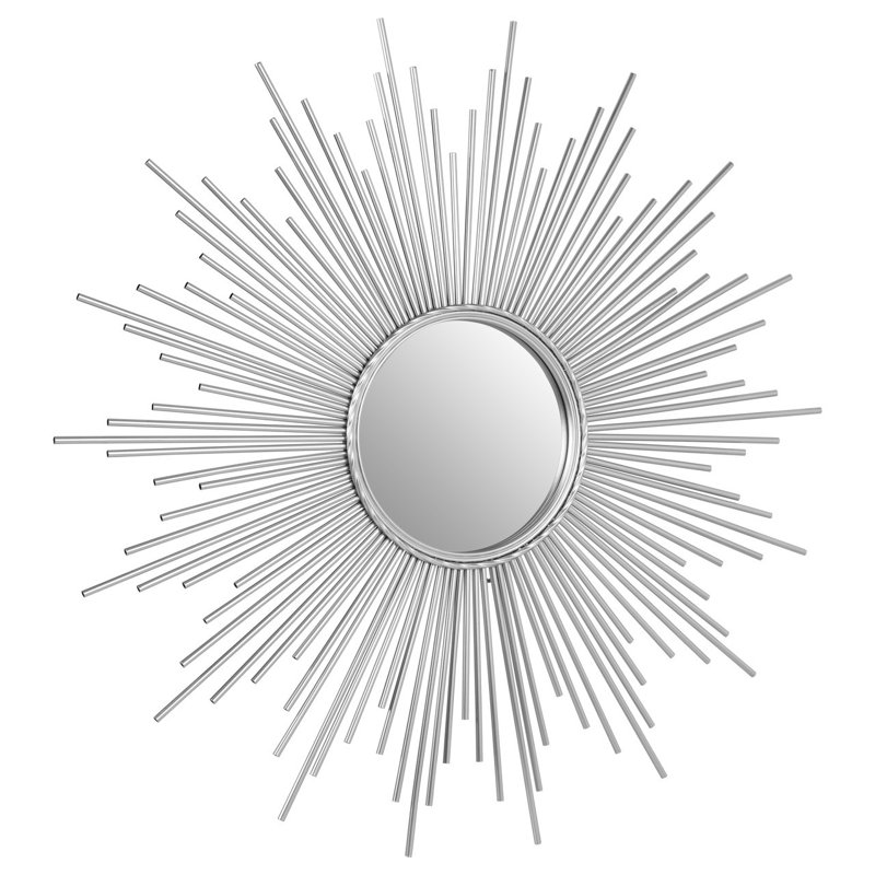 Brazoria Solid Wood Flat Mirror, Silver