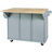 Kitchen Cart With Rubber Wood Drop-Leaf Countertop 5 Wheels  And 3 Drawers-1118753498