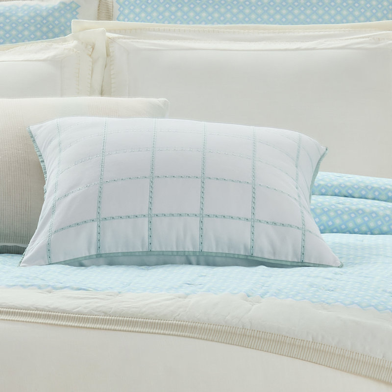 Southern Tide Eyelet Square Green Decorative Pillow