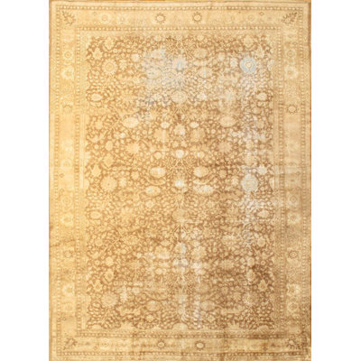 Hereke One-of-a-Kind 9'3" X 12'8" 1900s Wool Area Rug in