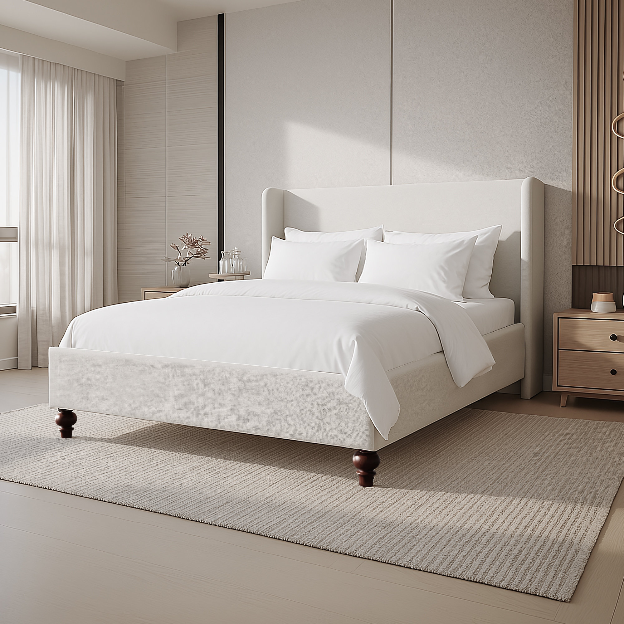 Alcott Hill® Platform Bed with Wingback Headboard | Wayfair