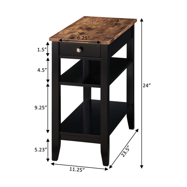 Carbin End Table with Drawer and Shelves