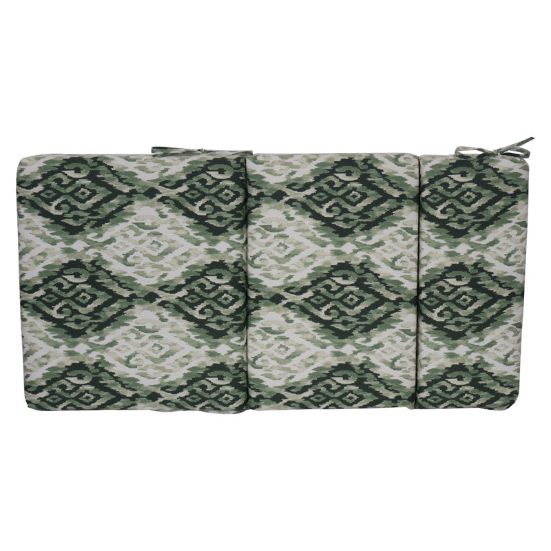 Outdoor Seat/Back Chair Cushion, Green/Lakat Mineral Abstract, 20" W x 20" D