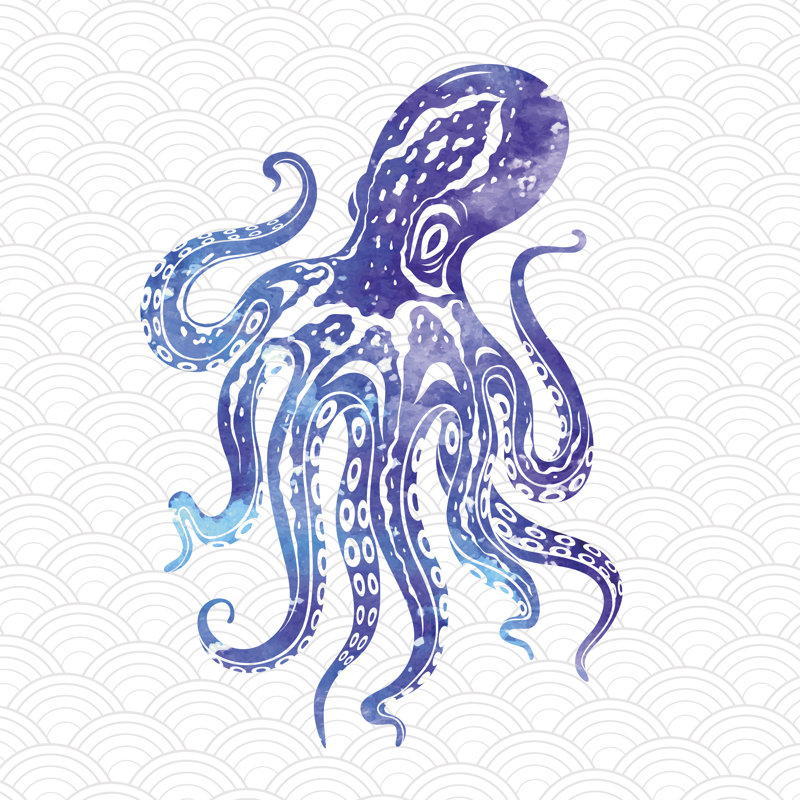 Octopus by Ksana-gribakina - Wrapped Canvas Print, 76cm H x 76cm W