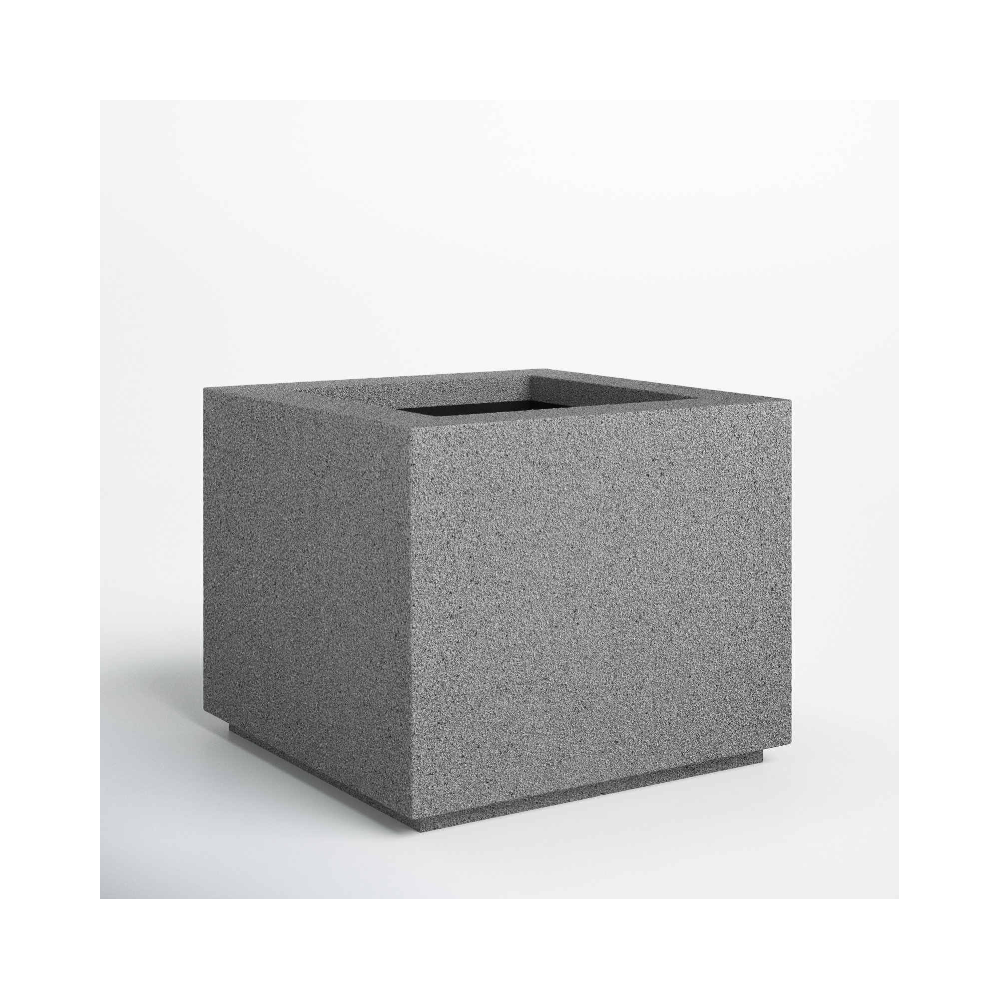 Gita Large Lightweight Outdoor 23" x 23" x 19" Square Planter Box, Gray Granite