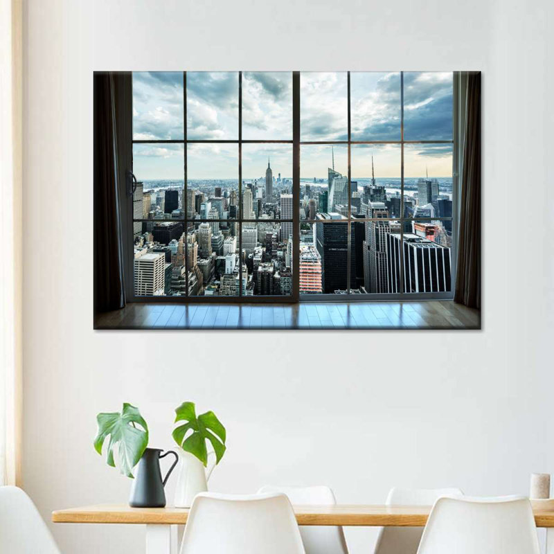Fenêtre sur toile de New York, H 26 po x l 39 po x P 1,25 po