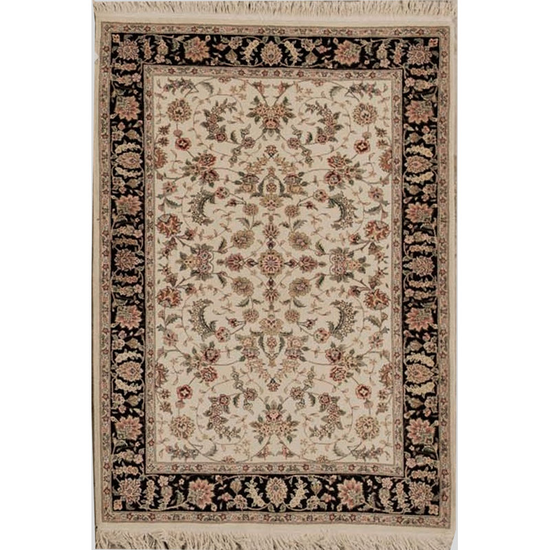 Hand-Knotted High-Quality Ivory Area Rug