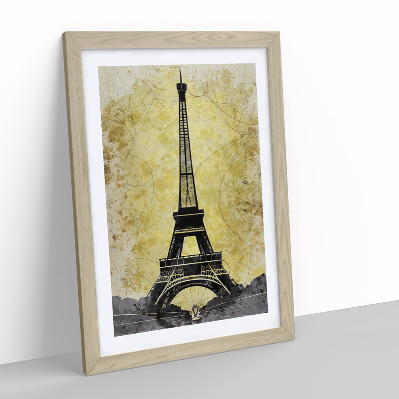 Splendid Eiffel Tower - Framed Print, 34cm H x 25cm W x 2cm D, Oak
