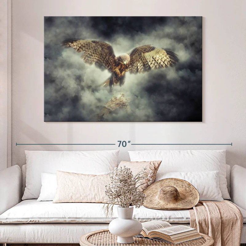 Aigle à tête blanche fumé Crowle, H 34 po x l 51 po