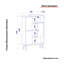 Bibliothèque standard H 56,54 "x l 35,43" Pacheco