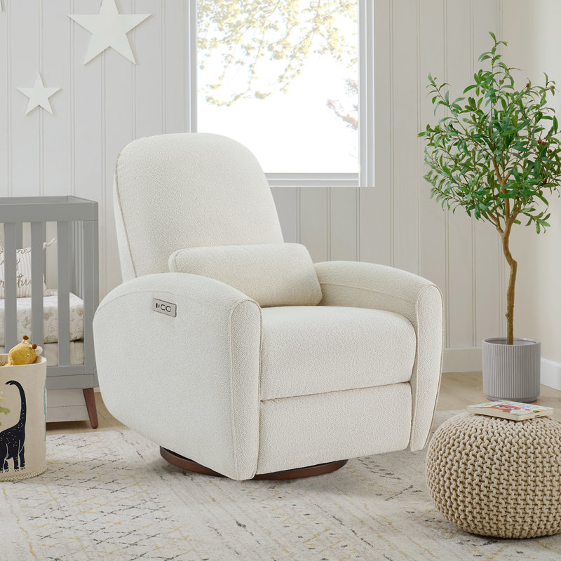 Fauteuil inclinable électrique 32,6 po Eller, Crème Boucle, Électrique - Bouton-poussoir