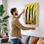 Three Fish In Green Geometric - Print-136789284-136789285