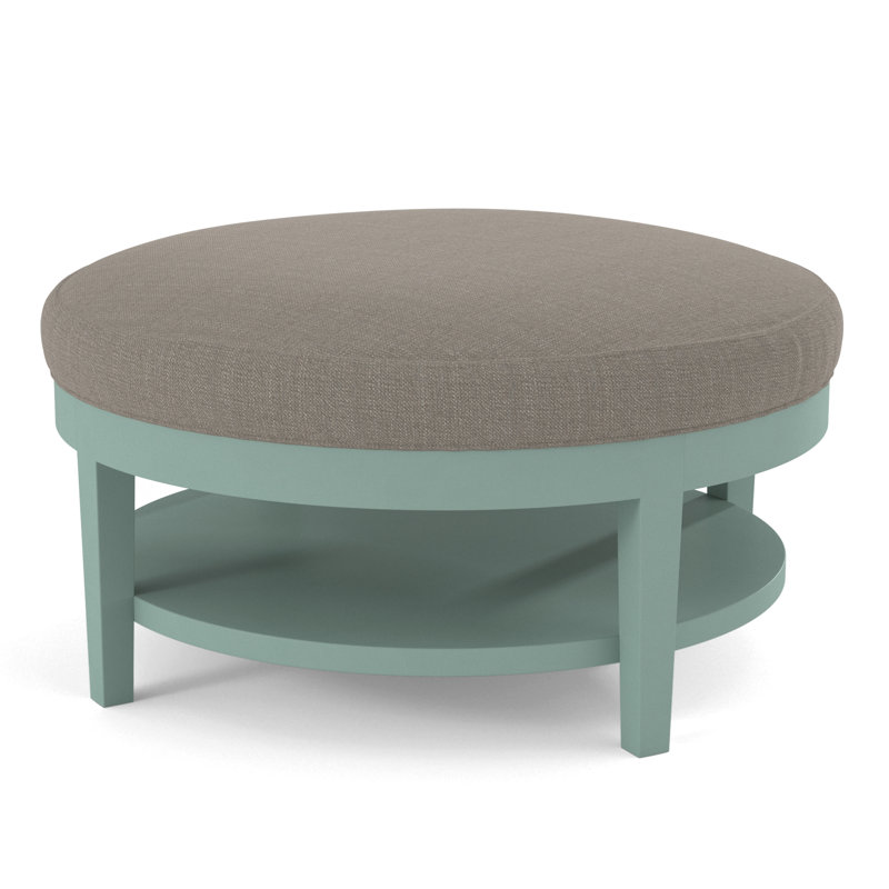 Midtown Upholstered Ottoman, Stone Crypton Performance; 0884-83, Frost White Finish