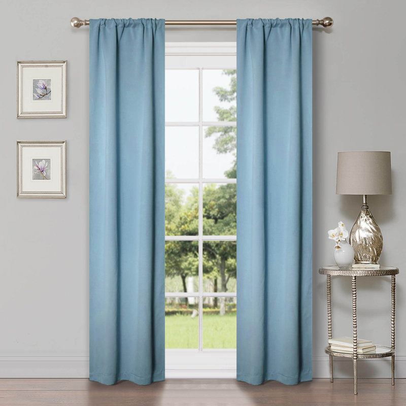 Paire de rideaux obscurcissant avec œillets Millendon, Bleu pâle, L 26 po x L 84 po