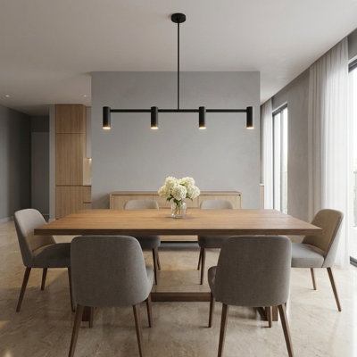 Zentro Four Light Linear Chandelier
