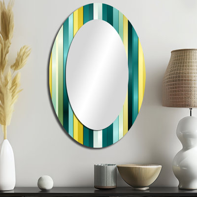 Grand miroir mural vert et jaune Harmony