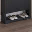 Armoire à chaussures Wavy à 2 portes avec tablette, organisateur de rangement cannelé de style Mid-Century pour un vestibule et un couloir peu encombrant-1927298184