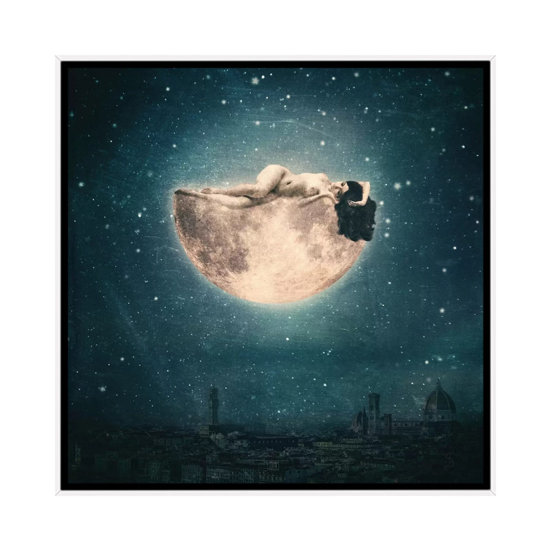 « Moon Reverie » par Paula belle Flores-impression d’art graphique, Pas de tapis, H 37 po x l 37 po x P 1,5 po
