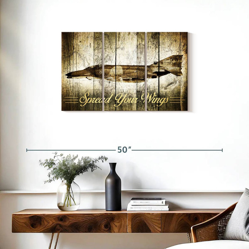 Mehar Grunge Fighter Jet, 20" H x 33" W