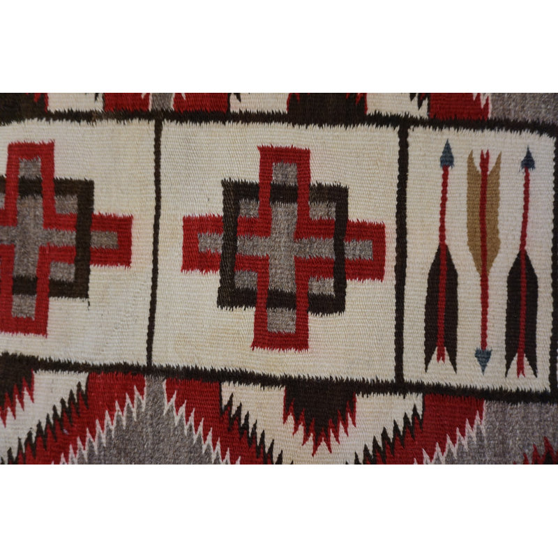 Antique Navajo Small Scatter Size Wool Grey Color Native American Flatweave Rug