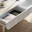 Table basse avec plateau en faux marbre, table basse moderne Mid-Century avec tiroir cannelé, table basse de salon, bureau