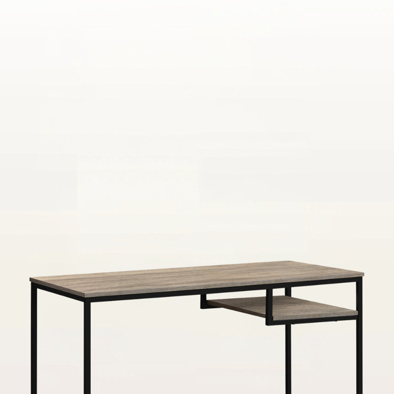 Computer Desk, Home Office, Laptop, 48"L, Work, Metal, Laminate, Contemporary, Modern, Dark Taupe/Black