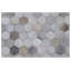 Mosaic Leather Cowhide Geometric Area Rug in Silver-40096226