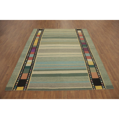 Tapis rayé en laine Kilim