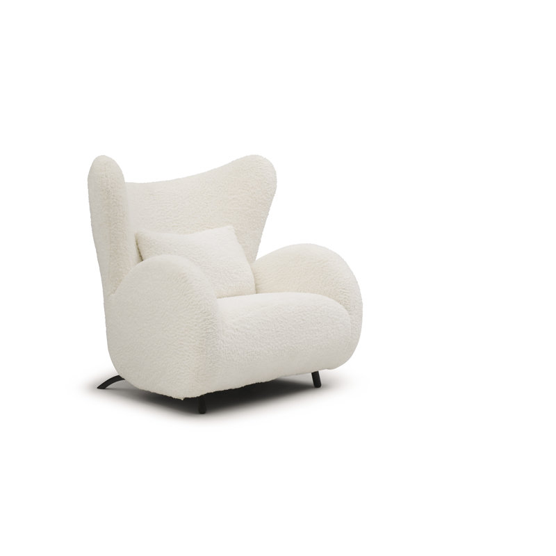 Fauteuil à oreilles moderne blanc Teddy, 1