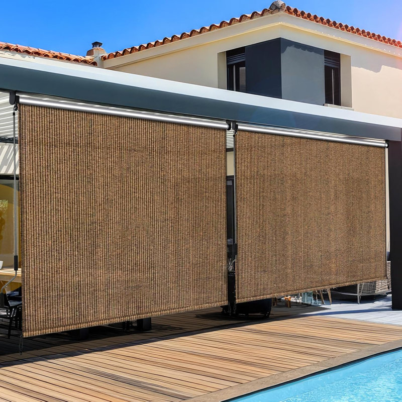 Hdpe Vertical Awning, Brown, 244cm H x 244cm W x 3cm D