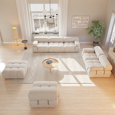 4 Piece Modular Velvet Living Room Sets