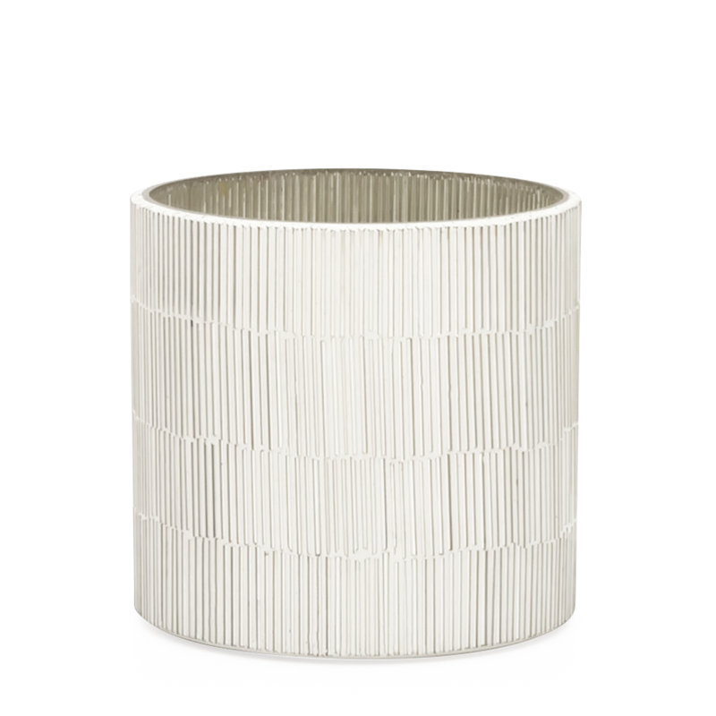 Pot à fleurs en verre Arenas, Argent, H 4 po x l 4 po x P 4 po