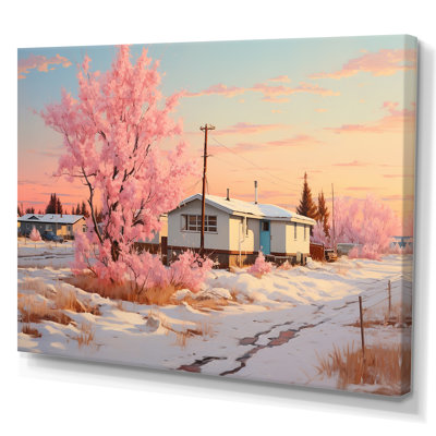 «Dreamy Winter On Trailer Park - Winter Landscape», art mural