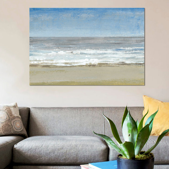 « beach marching day i », reproduction sur toile, H 8 po x l 12 po x P 0,75 po, Pas de tapis, Toile tendue