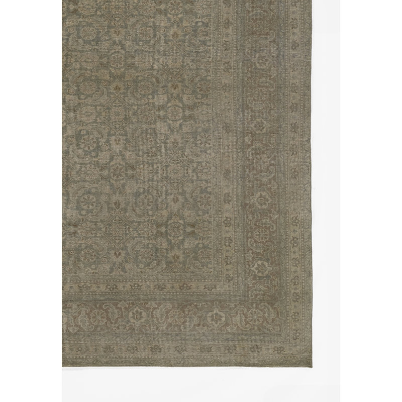 Wool Oriental Area Rug in Gray, Rectangle 9' x 12'