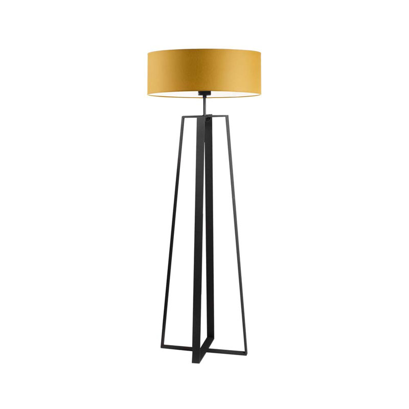 Arnessa 158cm Traditional Floor Lamp, Mustard, Black