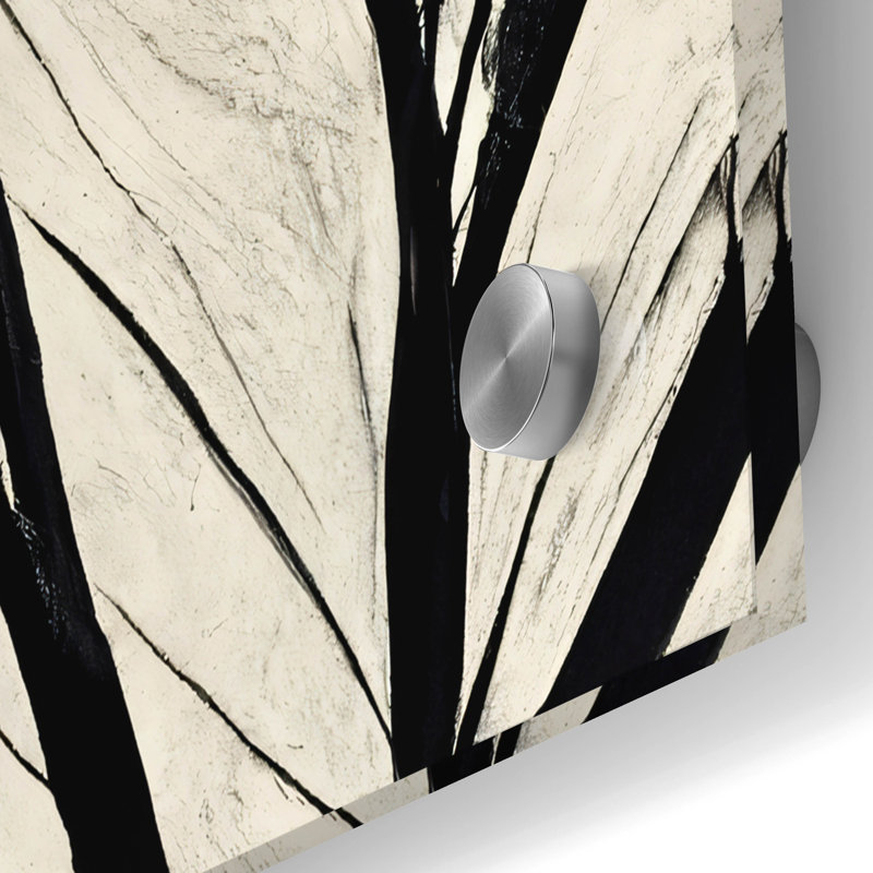 «Flowers Black White 15» par Ray Heere, art mural en verre acrylique, 12 po x 12 po, H 36 po x l 36 po x P 0,2 po