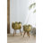 Set Of 2 Metal Planter With Wood Legs Stand/ L:D18.5X23.5" S:D15.7X20"
