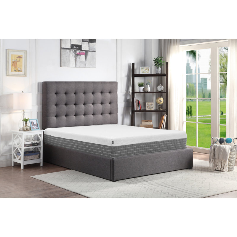 ReCharge 5-Layer, 12 inch Hybrid Memory Foam and Coil Mattress, White and Grey Knit Cover, California King